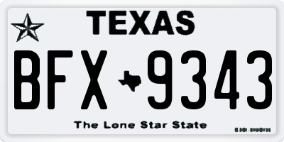TX license plate BFX9343