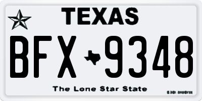 TX license plate BFX9348