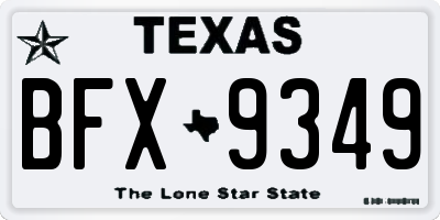 TX license plate BFX9349