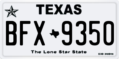 TX license plate BFX9350