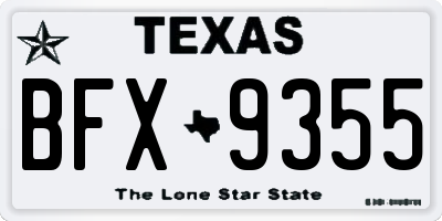 TX license plate BFX9355