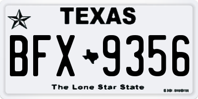 TX license plate BFX9356