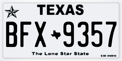TX license plate BFX9357