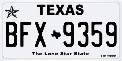 TX license plate BFX9359