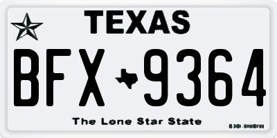 TX license plate BFX9364