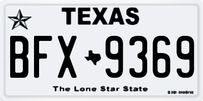 TX license plate BFX9369