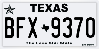 TX license plate BFX9370