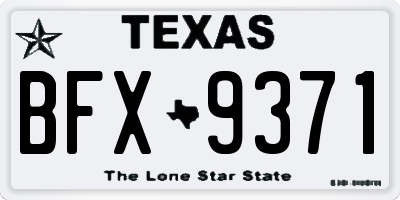 TX license plate BFX9371