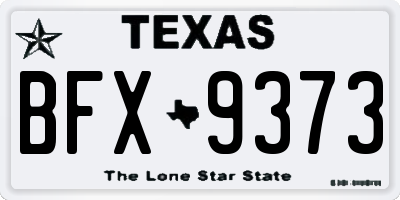 TX license plate BFX9373