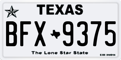 TX license plate BFX9375