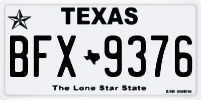 TX license plate BFX9376