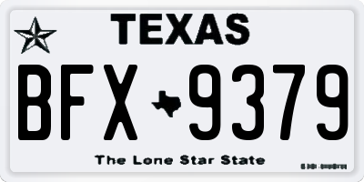 TX license plate BFX9379