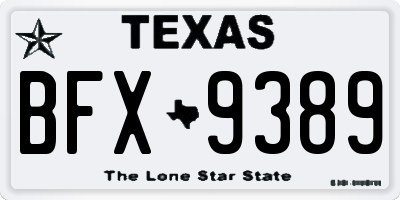 TX license plate BFX9389