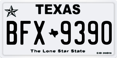 TX license plate BFX9390