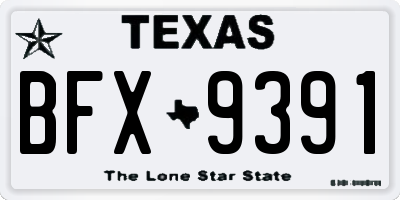 TX license plate BFX9391