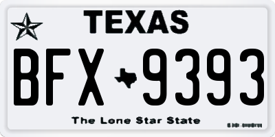 TX license plate BFX9393