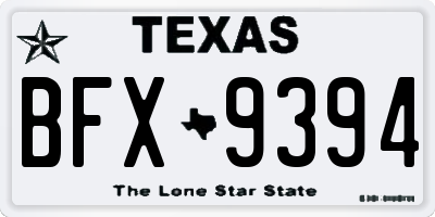 TX license plate BFX9394