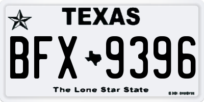 TX license plate BFX9396