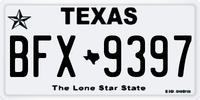 TX license plate BFX9397
