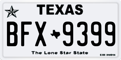 TX license plate BFX9399