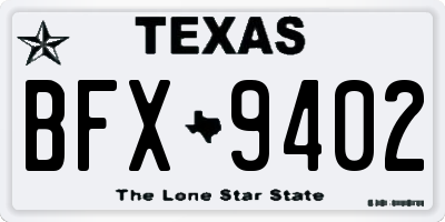 TX license plate BFX9402