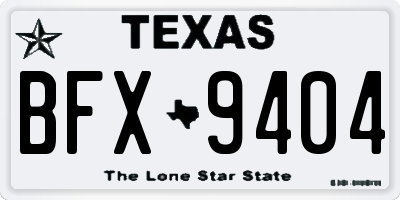 TX license plate BFX9404