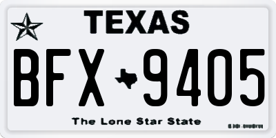 TX license plate BFX9405