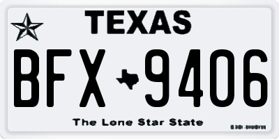 TX license plate BFX9406