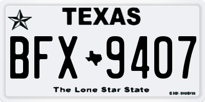 TX license plate BFX9407