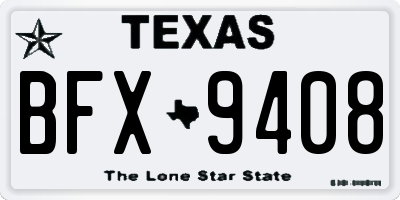 TX license plate BFX9408