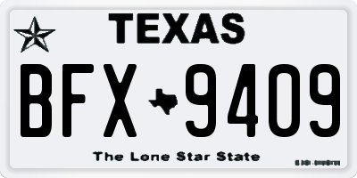 TX license plate BFX9409