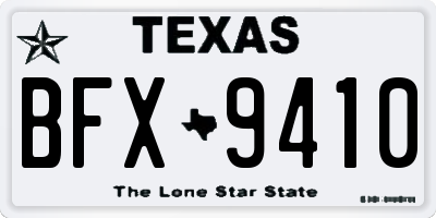 TX license plate BFX9410