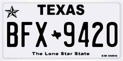 TX license plate BFX9420