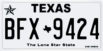 TX license plate BFX9424