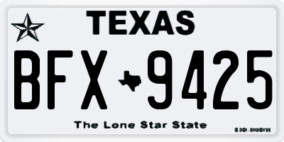 TX license plate BFX9425