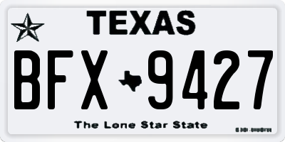 TX license plate BFX9427