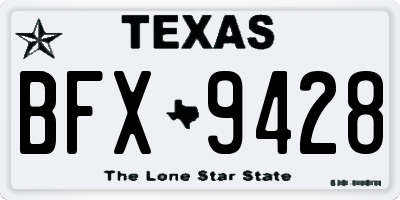 TX license plate BFX9428