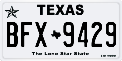 TX license plate BFX9429