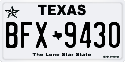 TX license plate BFX9430