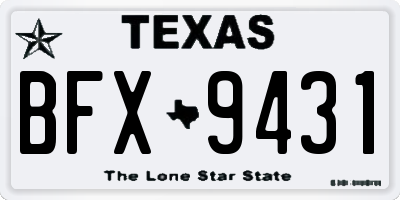 TX license plate BFX9431