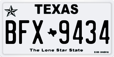 TX license plate BFX9434