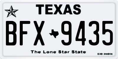 TX license plate BFX9435