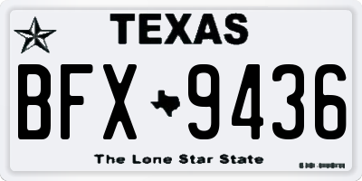 TX license plate BFX9436