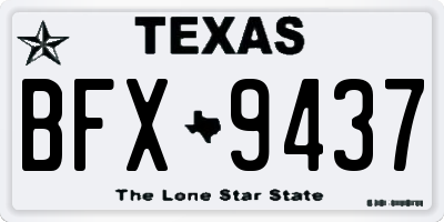 TX license plate BFX9437