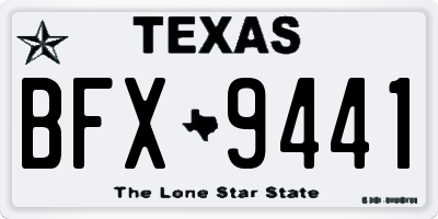 TX license plate BFX9441