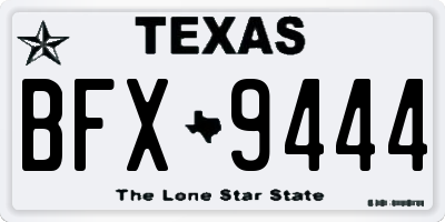 TX license plate BFX9444