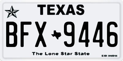 TX license plate BFX9446
