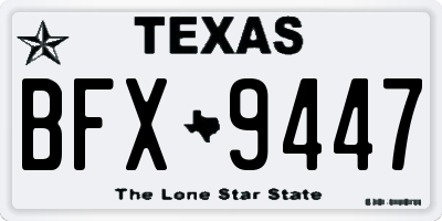 TX license plate BFX9447