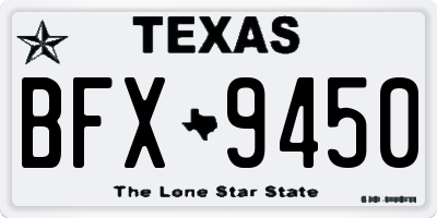TX license plate BFX9450