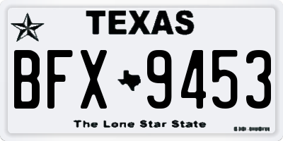 TX license plate BFX9453